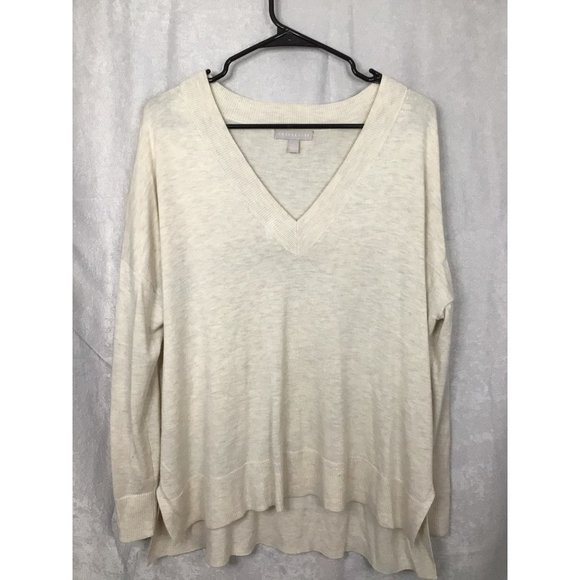 Chelsea 28 Everyday V-Neck Pullover Sweater SZ 1 Oatmeal - Picture 6 of 11
